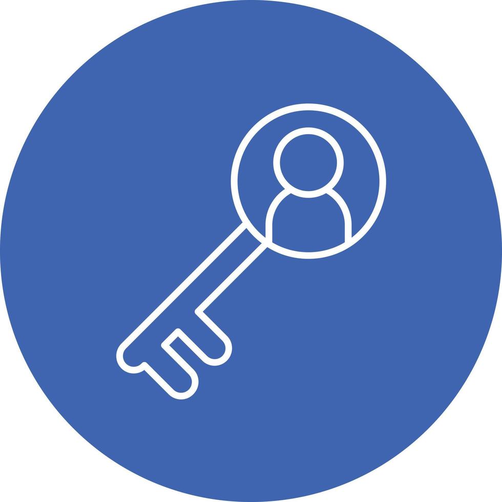 icône de fond de cercle de ligne de comptes clés vecteur