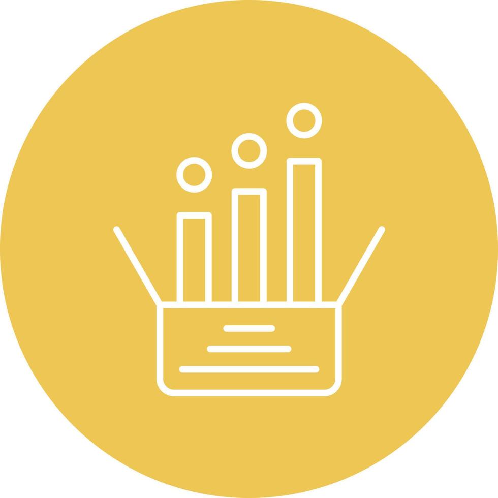 icône de fond de cercle de ligne de croissance de produit vecteur