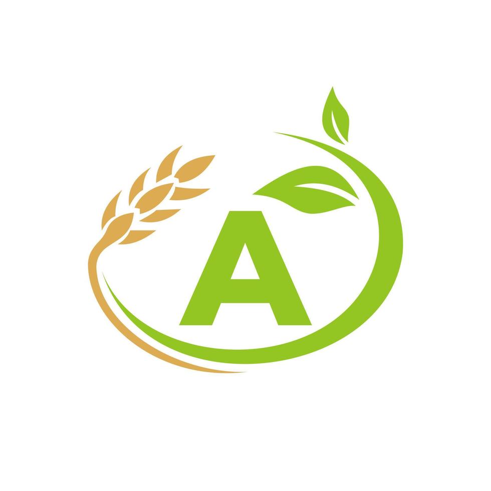 lettre a logo de l'agriculture et création de symbole du logo de l'agriculture vecteur