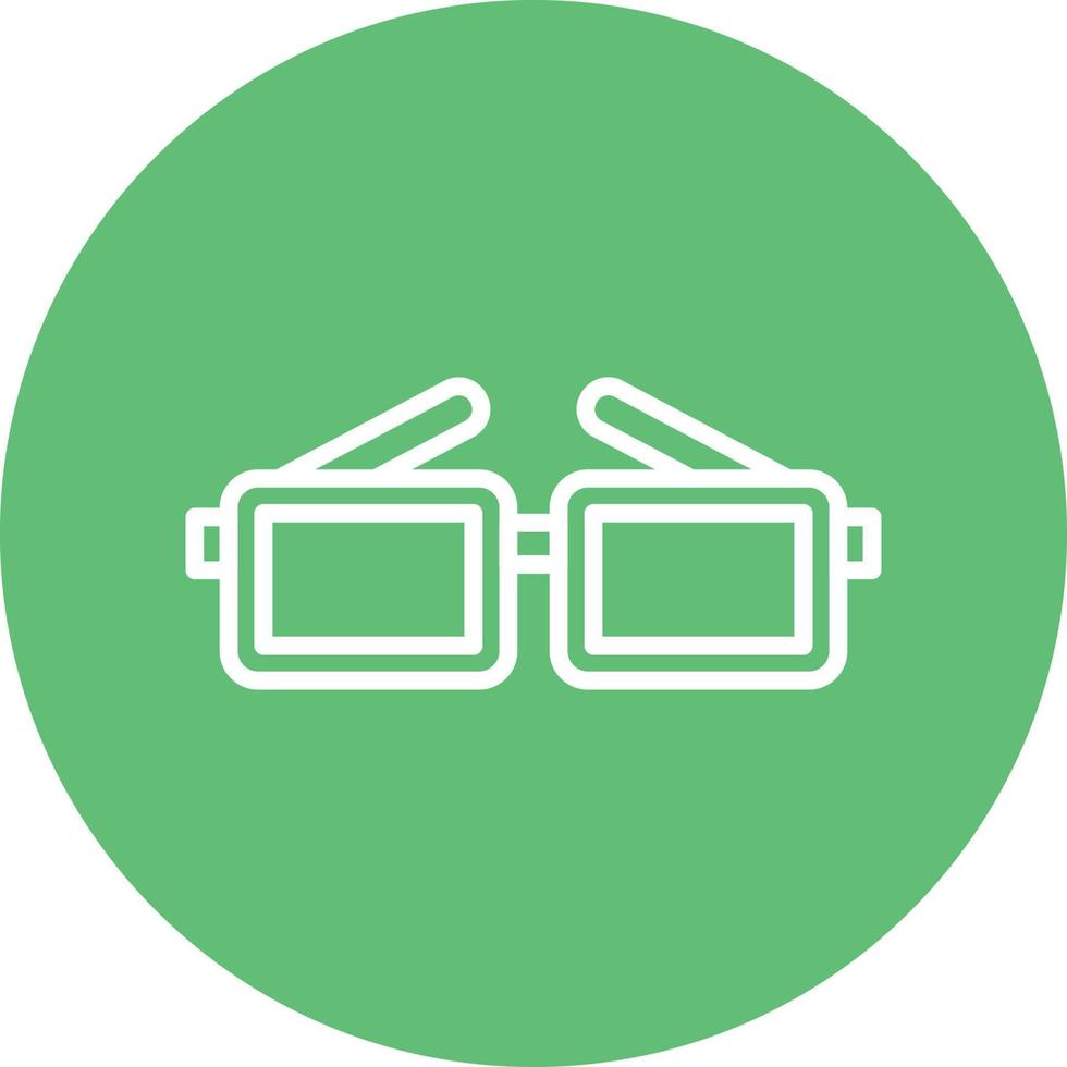 icône de fond de cercle de ligne de lunettes de cinéma vecteur