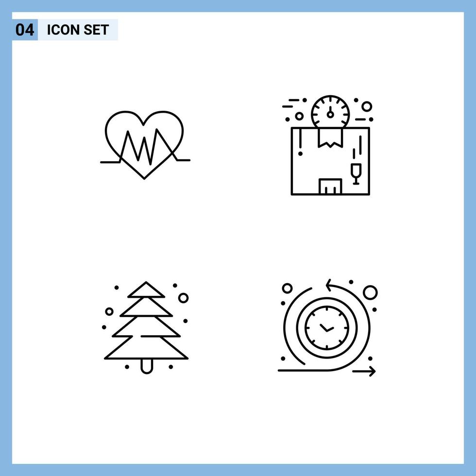pack d'icônes vectorielles stock de 4 signes et symboles de ligne pour la logistique d'impulsions de plantes médicales camping éléments de conception vectoriels modifiables vecteur