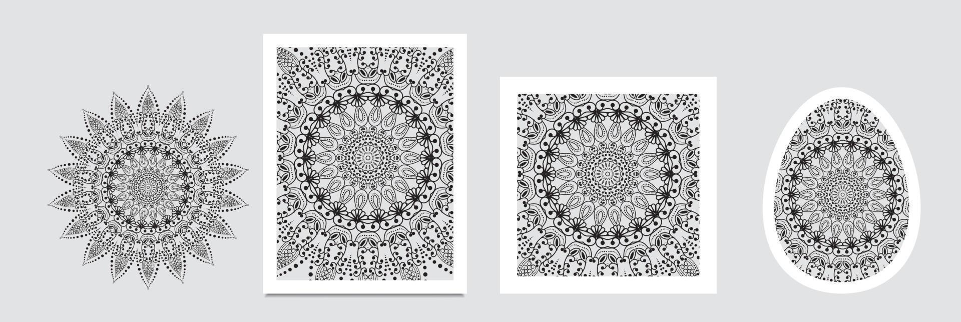 mandala, fond abstrait fleur tibétaine. motif médaillon indien. design bohème vintage. ornement d'art au henné vecteur