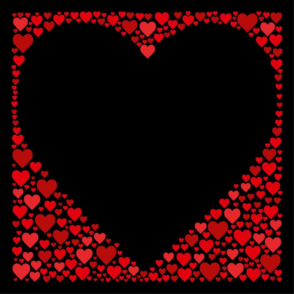 couleur de fond de coeur rouge, rose et noir avec forme de ligne de rayure. coeurs, saint valentin, amour. adapté à la publication sur les réseaux sociaux et au Web. cadre, pensionnaire pour texte, image, publicité. espace libre. vecteur