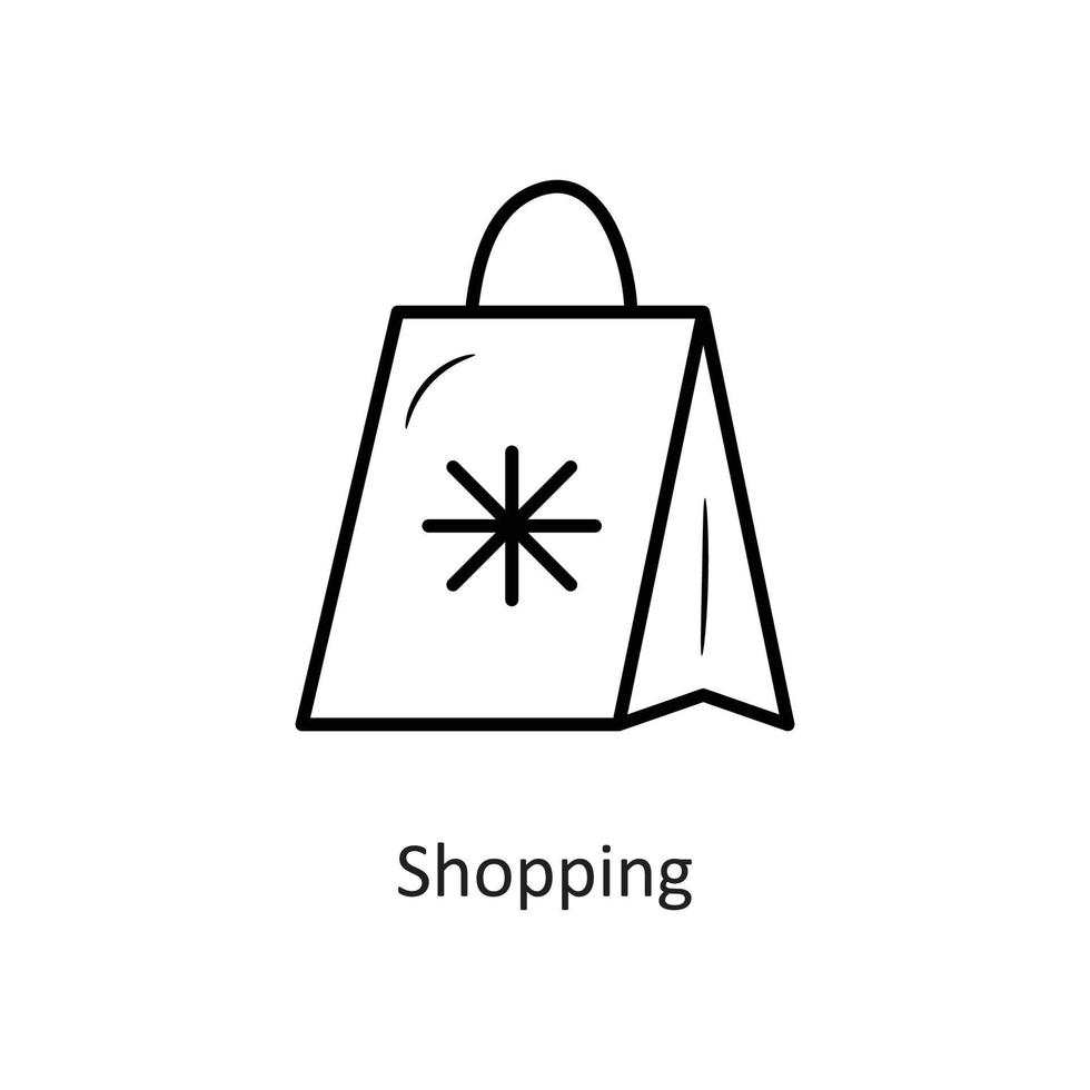 illustration de conception d'icône de contour de vecteur de shopping. symbole de vacances sur fond blanc fichier eps 10