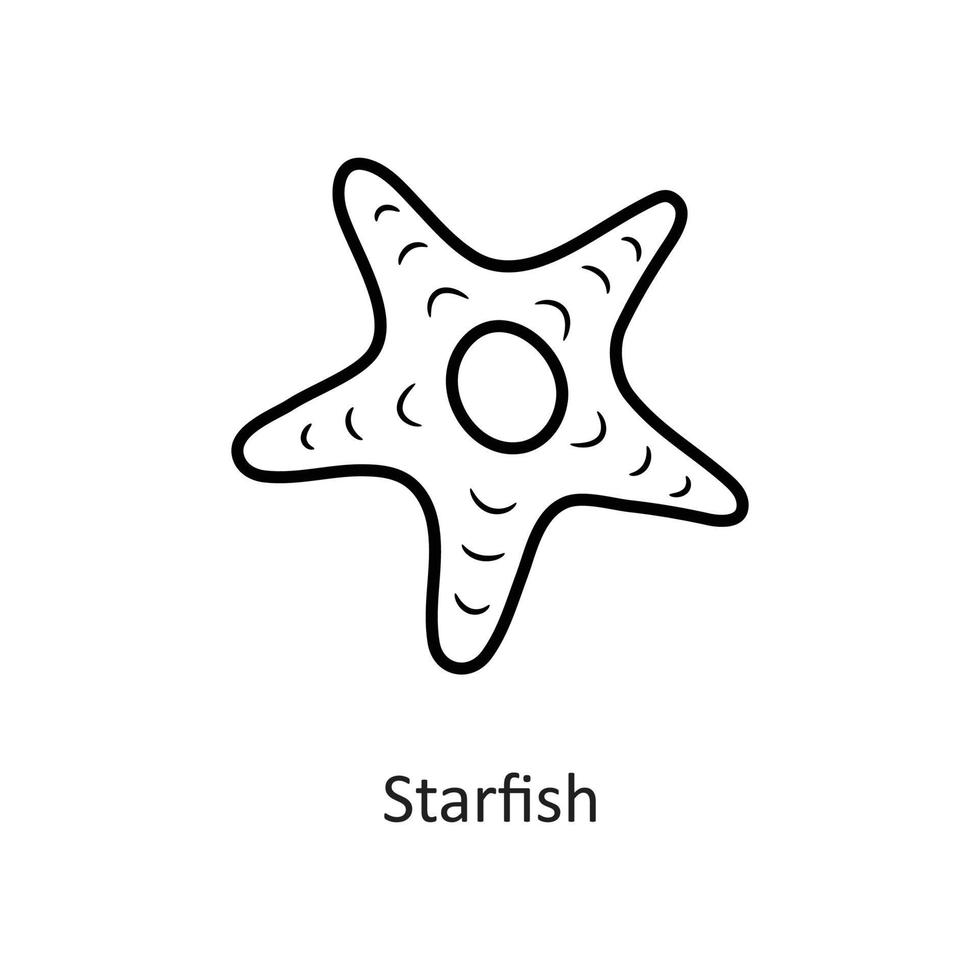 illustration de conception d'icône de contour de vecteur d'étoile de mer. symbole de vacances sur fond blanc fichier eps 10
