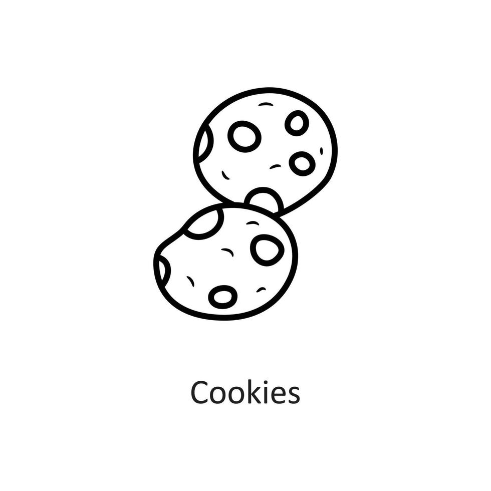 illustration de conception d'icône de contour vectoriel de cookies. symbole de vacances sur fond blanc fichier eps 10