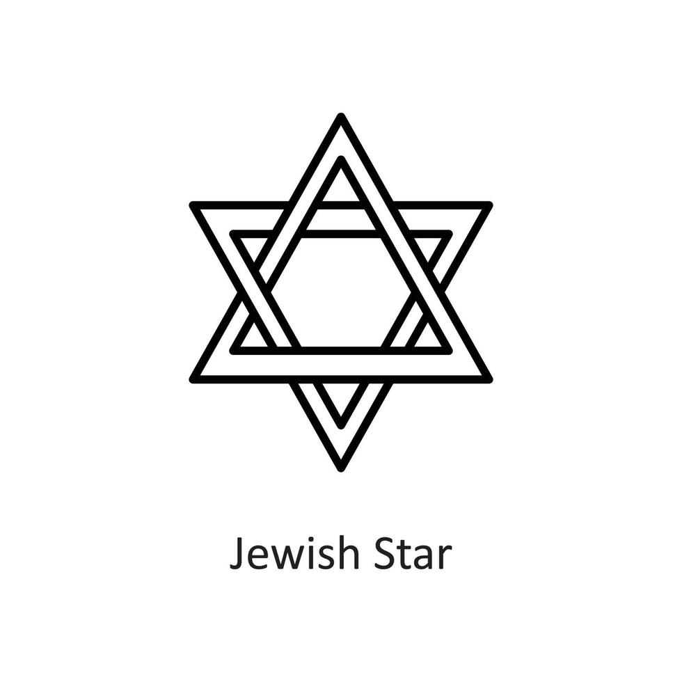 illustration de conception d'icône de contour de vecteur d'étoile juive. symbole de vacances sur fond blanc fichier eps 10