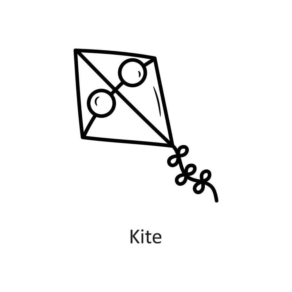 illustration de conception d'icône de contour de vecteur de cerf-volant. symbole de vacances sur fond blanc fichier eps 10