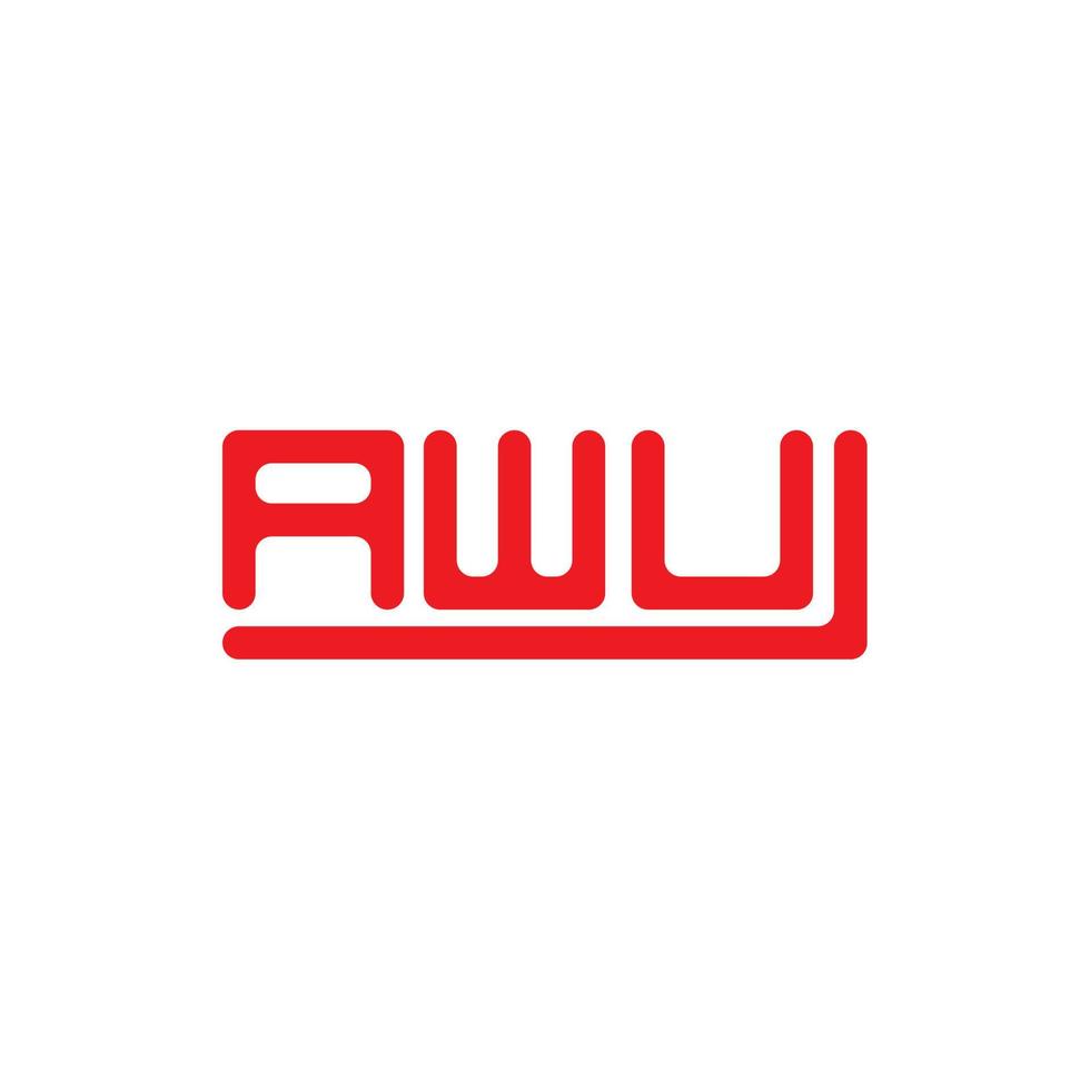 conception créative du logo de lettre awu avec graphique vectoriel, logo awu simple et moderne. vecteur