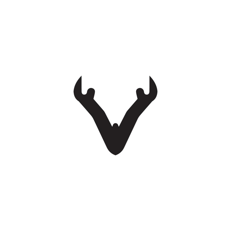 icône de corne de gazelle. symbole de fond d'affiche d'association de conservation de la nature de style simple. élément de conception de logo de marque de corne de gazelle. impression de t-shirt en corne de gazelle. vecteur pour autocollant.