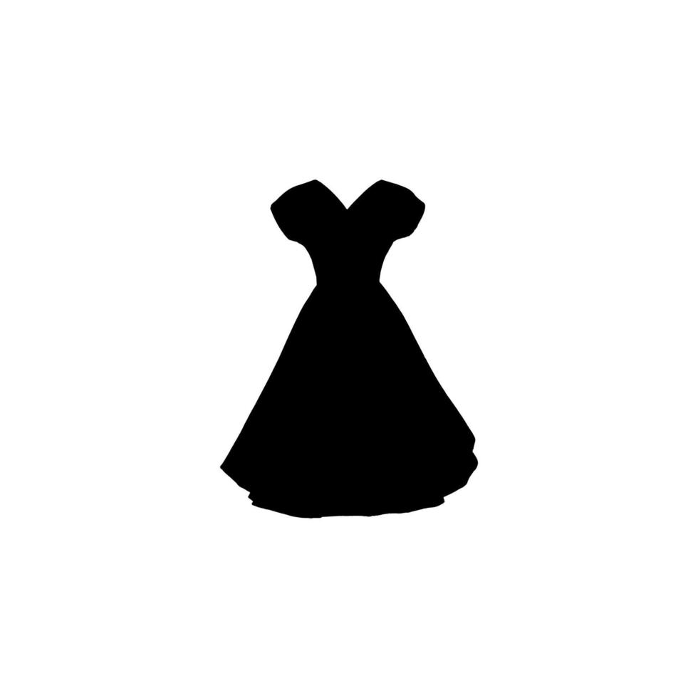 icône de robe de femme. symbole de fond d'affiche de location de robe de mariée de style simple. élément de conception de logo de marque robe femme. impression de t-shirt robe femme. vecteur pour autocollant.
