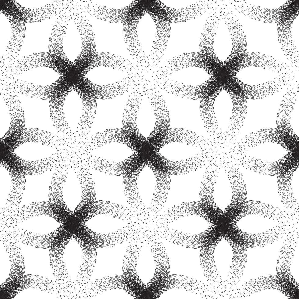 motif floral géométrique sans soudure avec des lignes de boucle en pointillés. fond monochrome ornemental élégant avec des pétales de fleurs vecteur