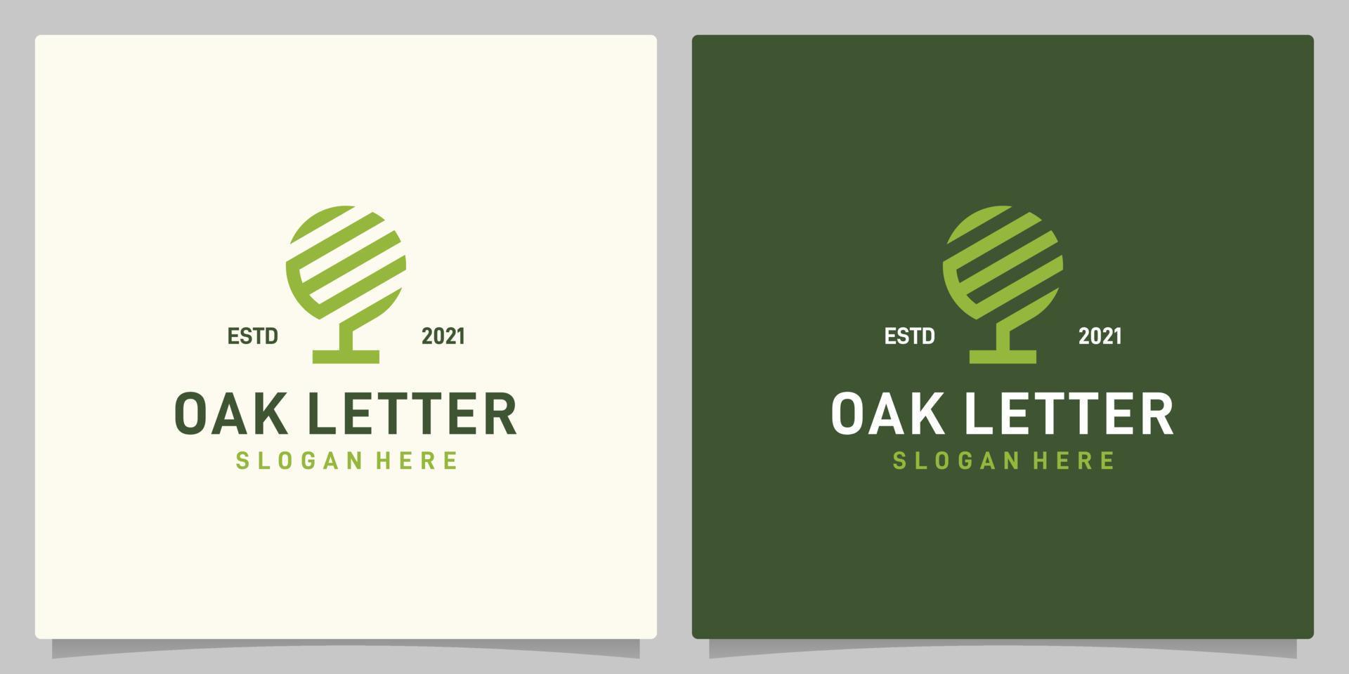 vecteur de logo de conception abstraite de chêne vintage avec inspiration de logo lettre e ou w. vecteur premium