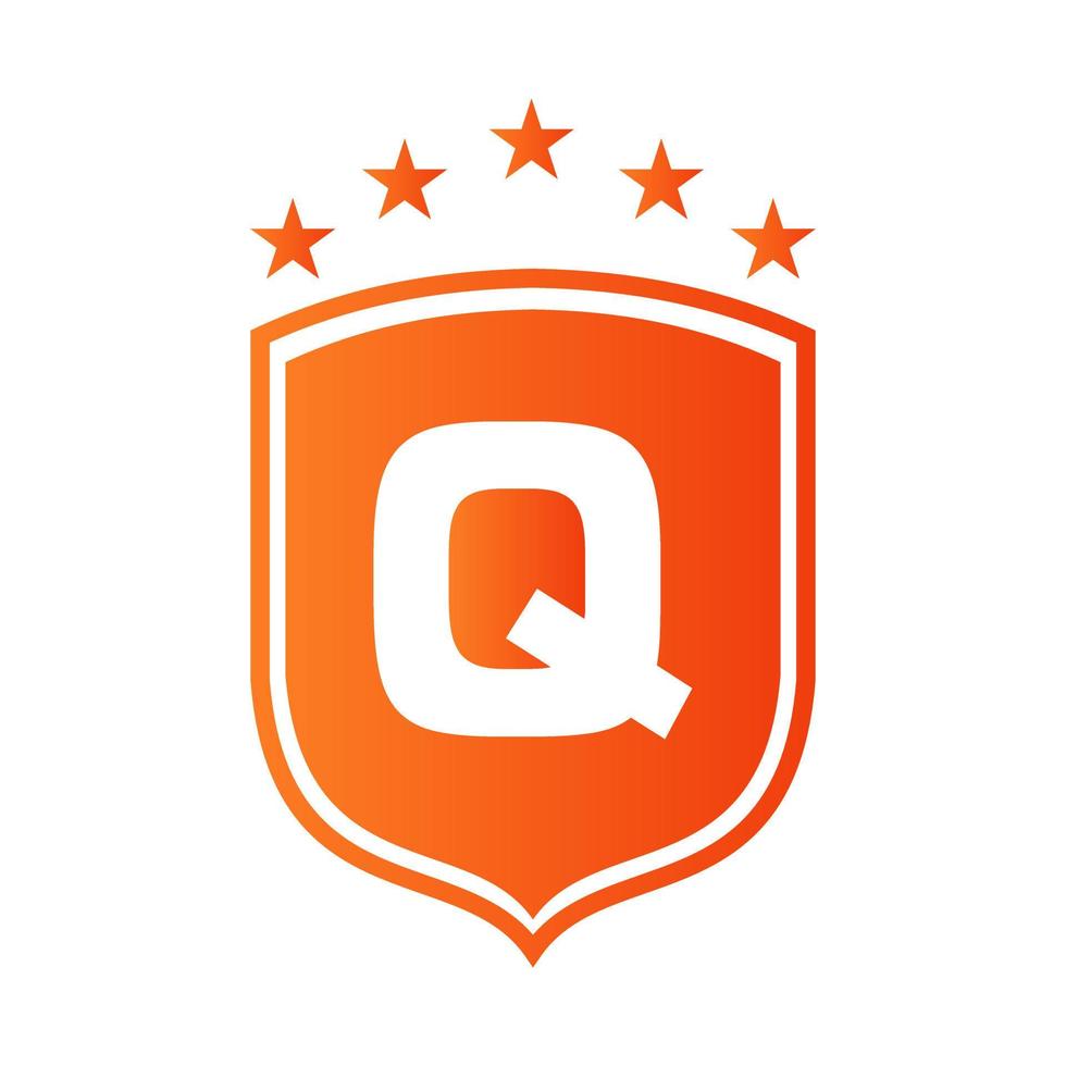 lettre q bouclier logo sécurité protection symbole signe conception vecteur