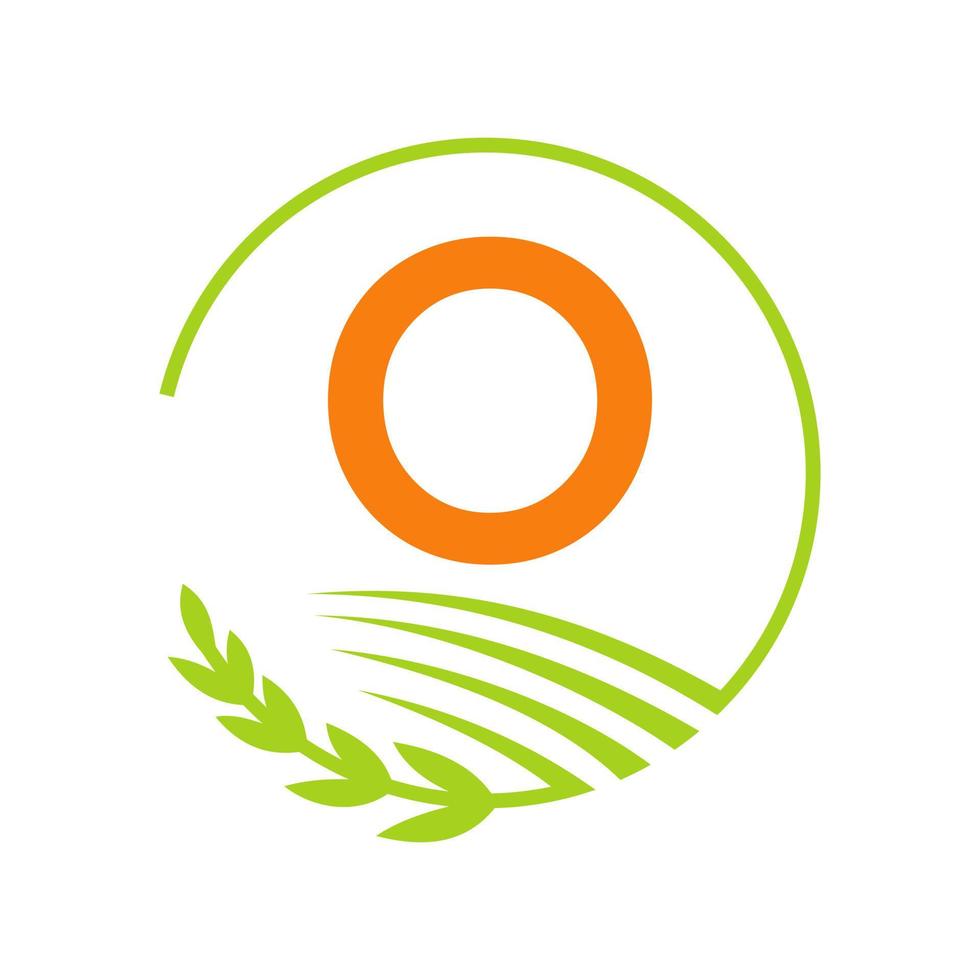 logo de l'agriculture lettre o concept vecteur