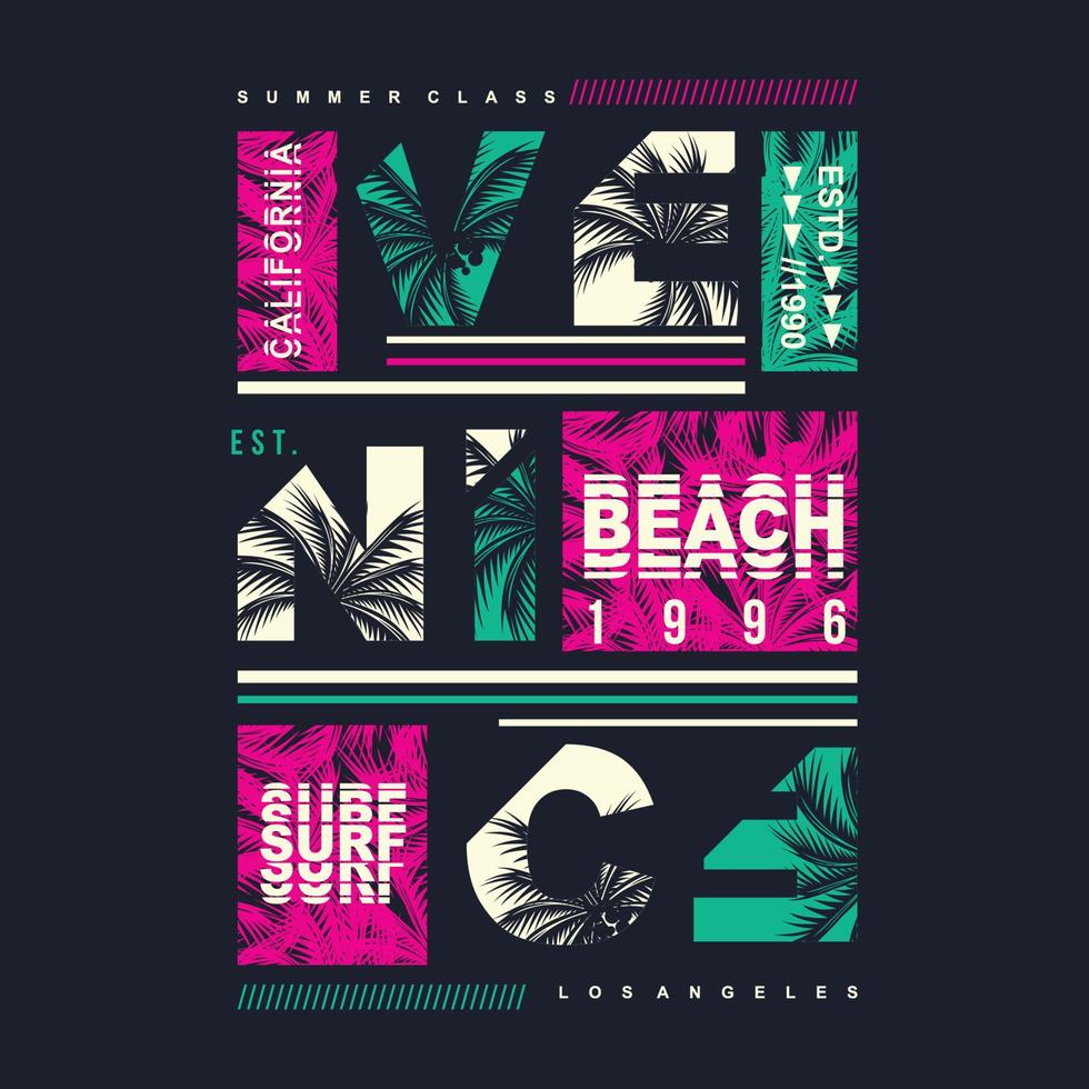 venice surf beach los angele californie graphique typographie vecteur imprime