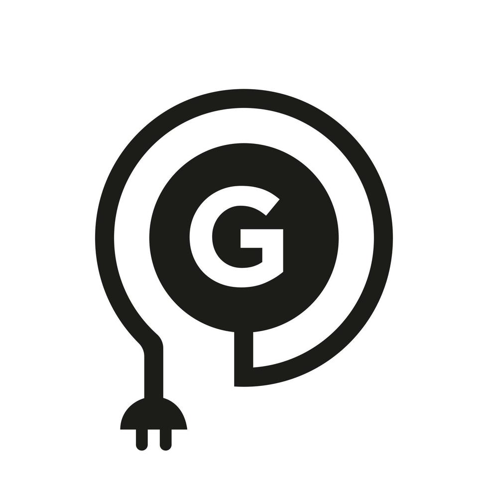 lettre g logo électrique vecteur