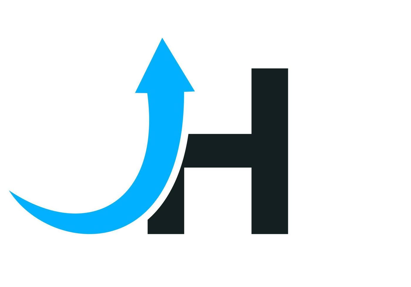 modèle de logo financier lettre h avec flèche de croissance marketing vecteur