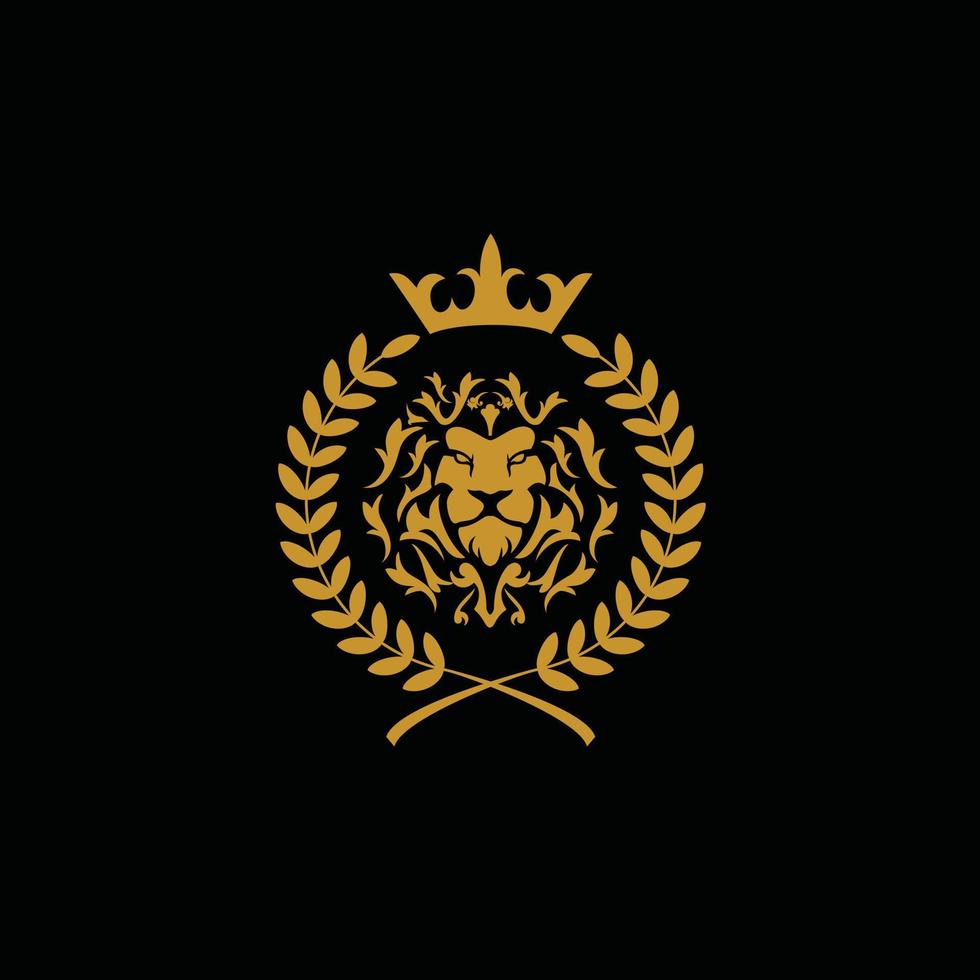 logos d'ornement de tête de lion vecteur