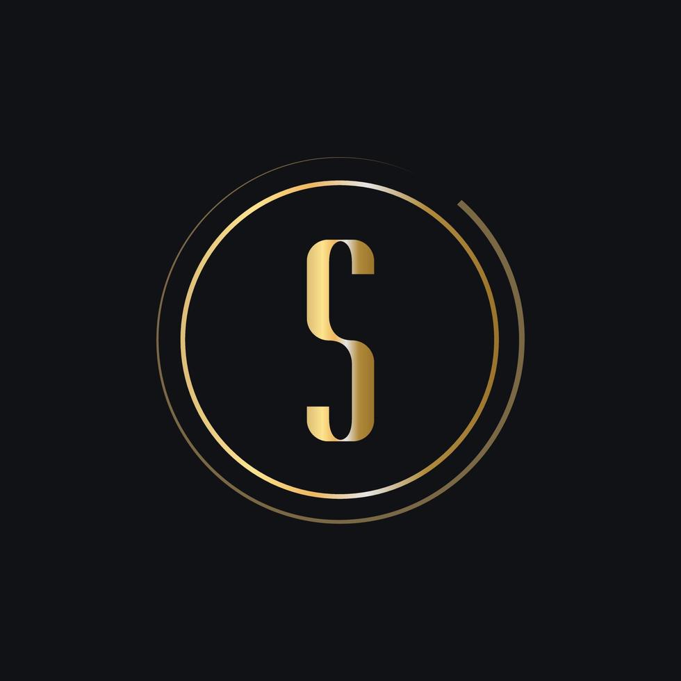 logo initial de lettre s avec concept de luxe de couleur or vecteur