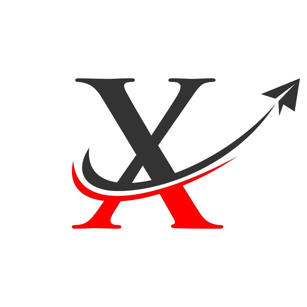 logo de voyage sur le modèle de vecteur lettre x