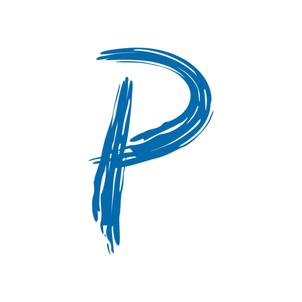 logo initial p splash water vecteur
