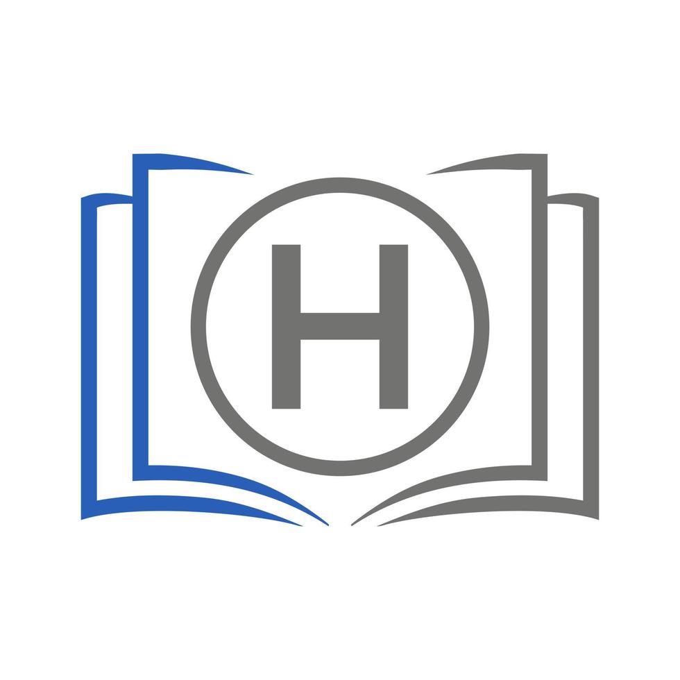 logo de l'éducation sur le modèle de lettre h. modèle de concept de signe éducatif initial vecteur