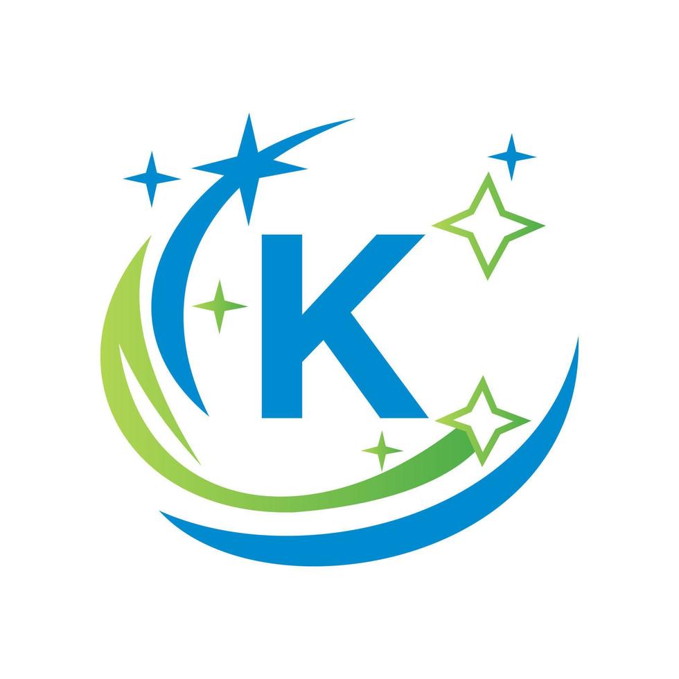 logo de nettoyage de maison sur la lettre k avec concept de spa à eau logotype de femme de balai vecteur