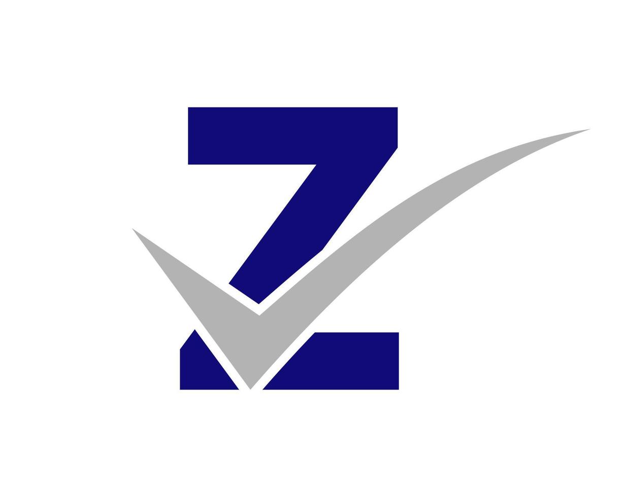 lettre z coche logo, signe positif, icône de marque tik vecteur