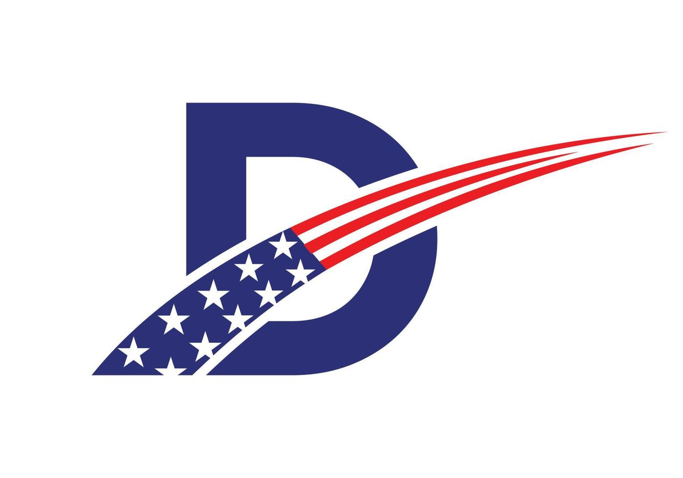 lettre initiale d logo américain. logo américain américain vecteur