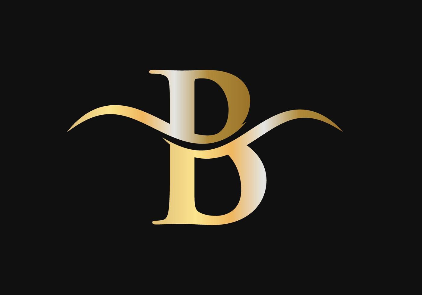 création de logo lettre b avec concept de vague d'eau vecteur