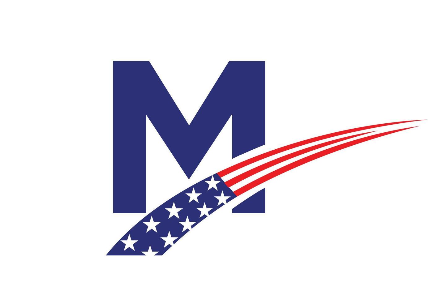 lettre initiale m logo américain. logo américain américain vecteur