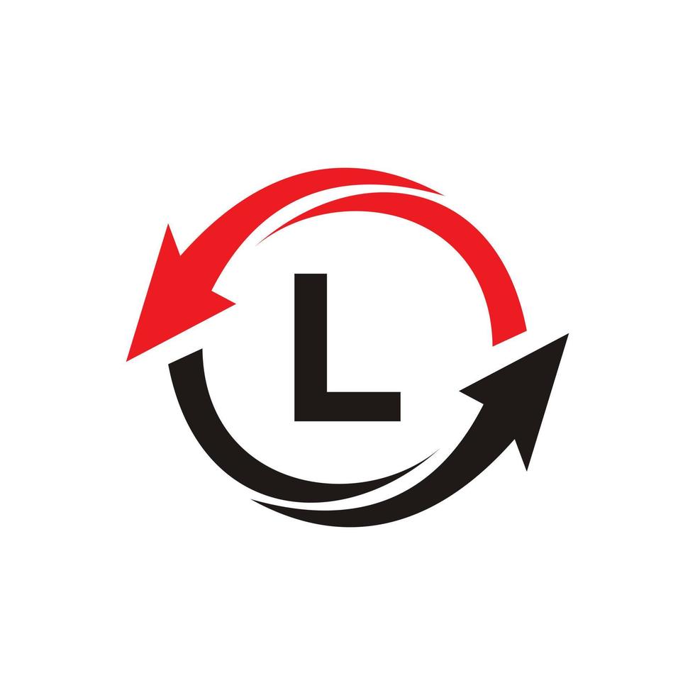 concept de logo financier lettre l avec symbole de flèche de croissance financière vecteur