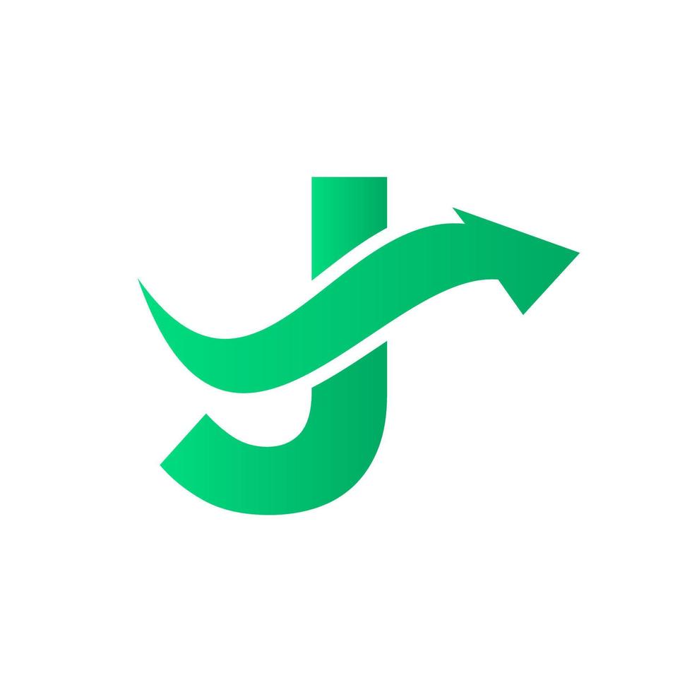 concept de logo financier lettre j avec symbole de flèche de croissance financière vecteur