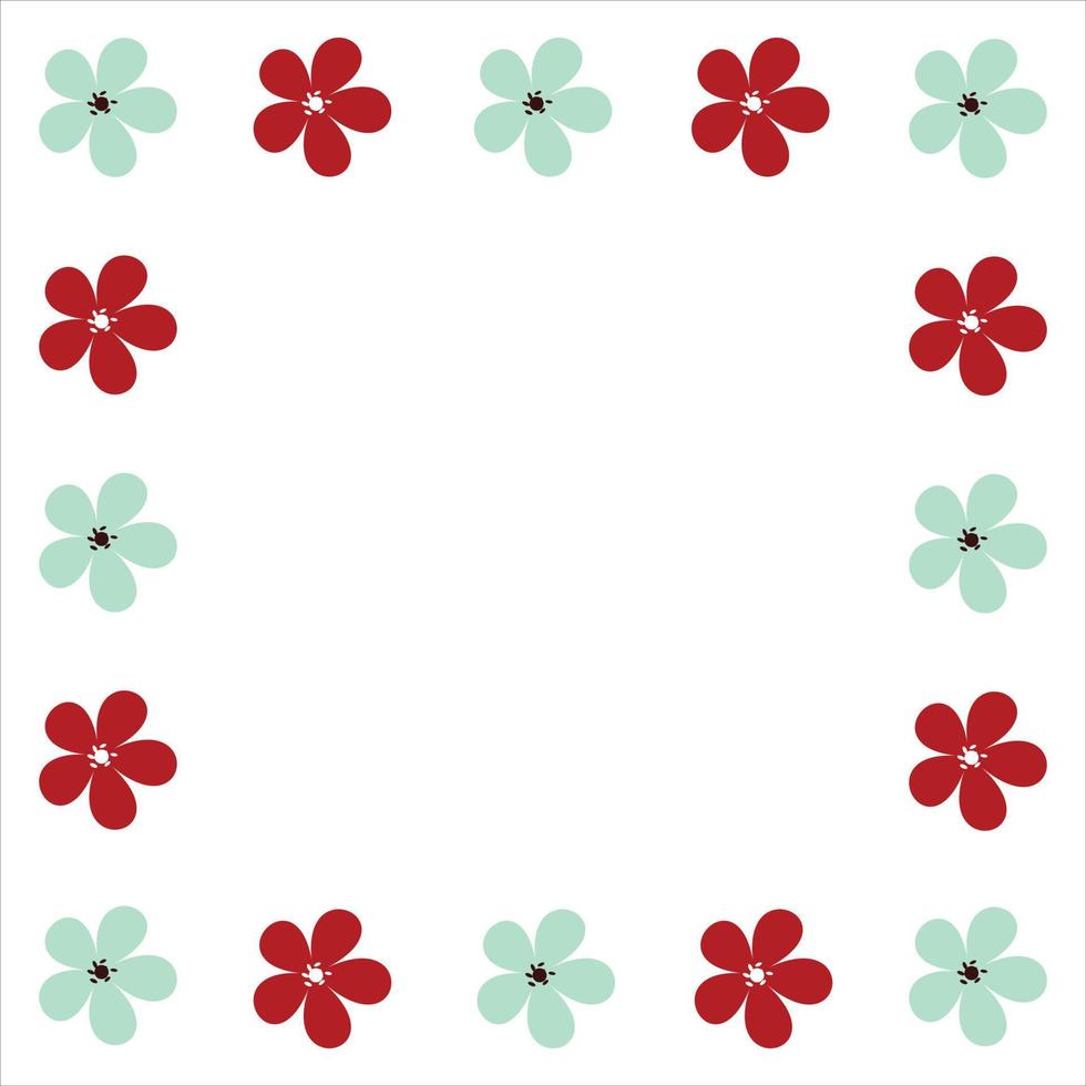 modèle de bordure de fleurs vecteur