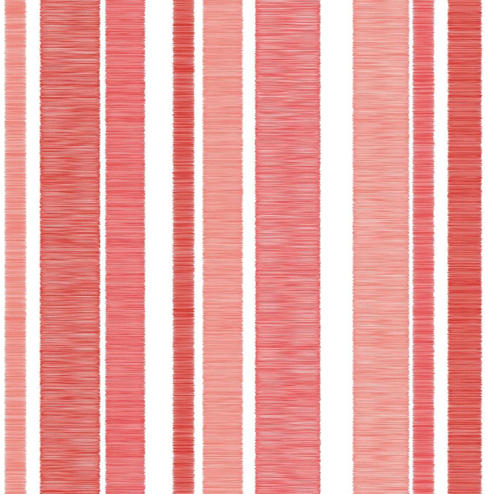 Image vectorielle continue ikat blanc rose fond tissu motif rayures déséquilibre rayures mignon vertical rose rouge pastel couleur rayures grille de taille différente pour la saint valentin amour tissu motif. vecteur