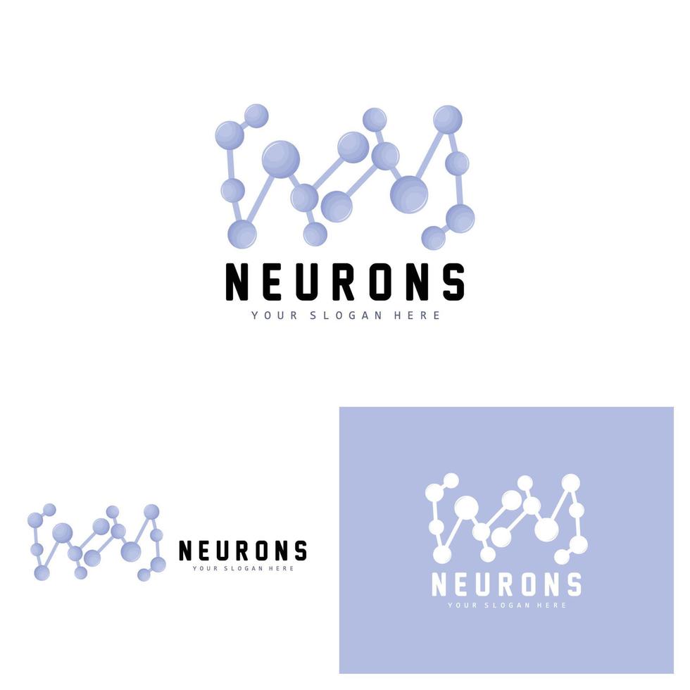 logo de neurone, création de logo de molécule, vecteur et, illustration de modèle