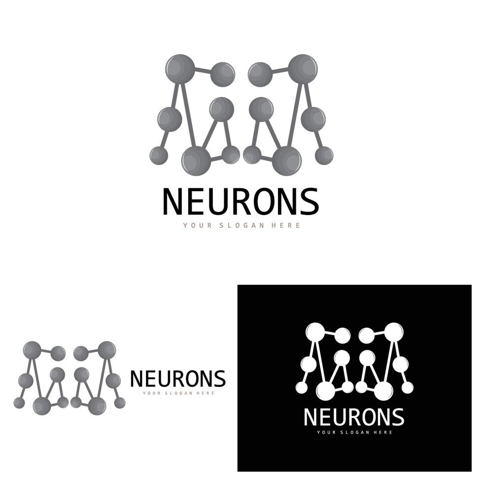 logo de neurone, création de logo de molécule, vecteur et, illustration de modèle