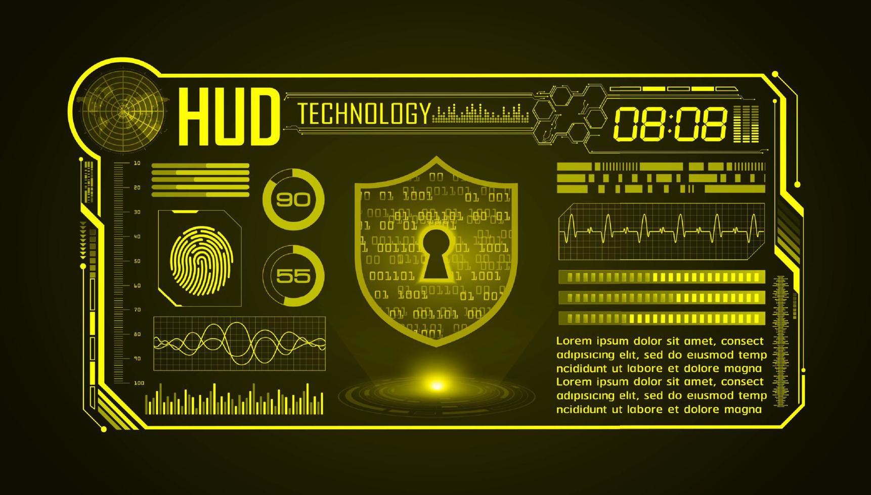 fond décran de technologie hud moderne vecteur