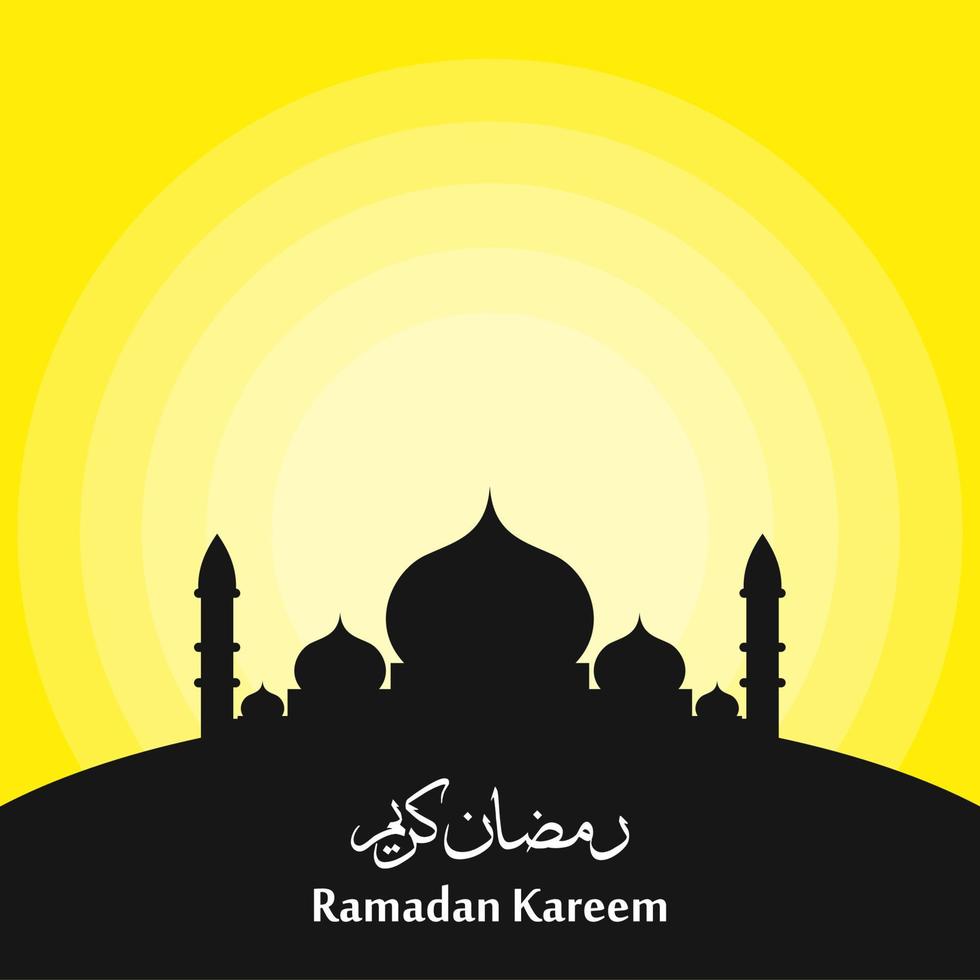 conception de fond de voeux ramadan kareem avec illustration de la mosquée vecteur