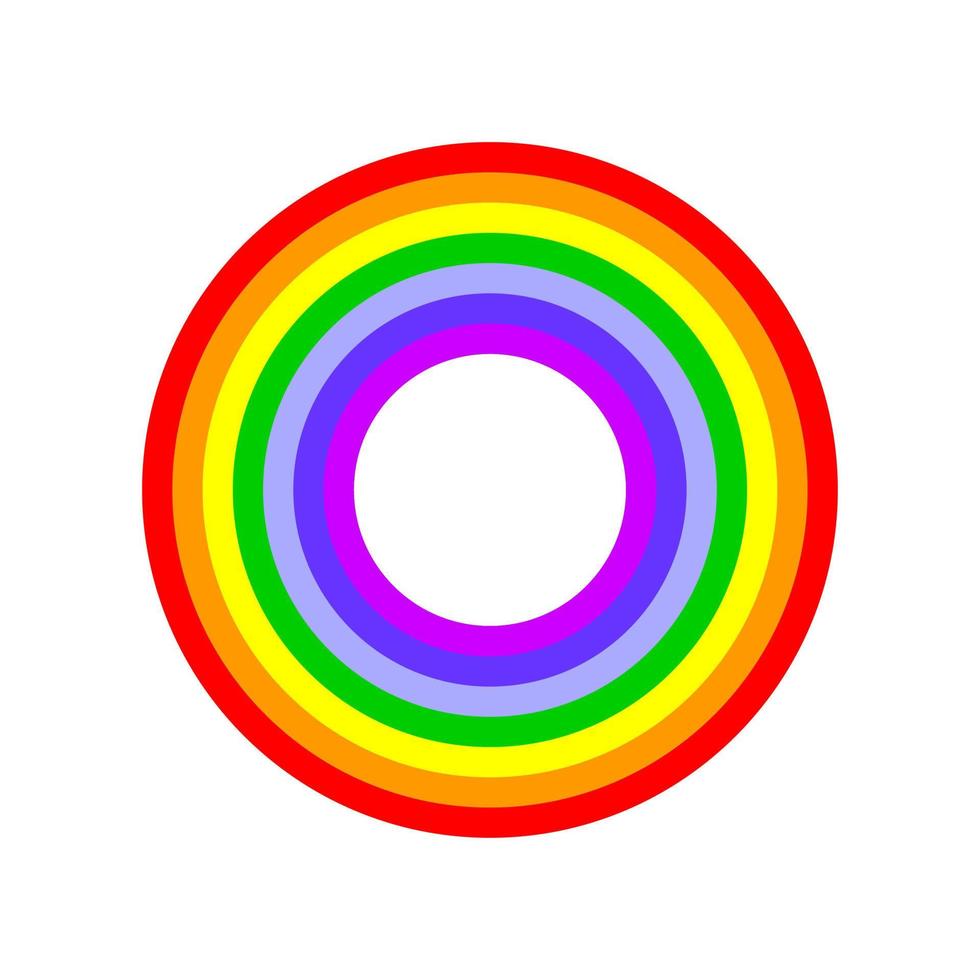 arc-en-ciel circulaire coloré. forme ronde. emblème, symbole lgbt. vecteur