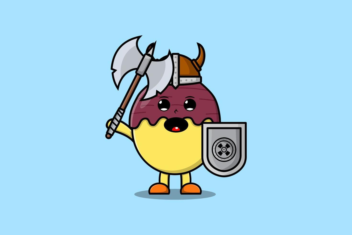 personnage de dessin animé mignon patate douce pirate viking vecteur