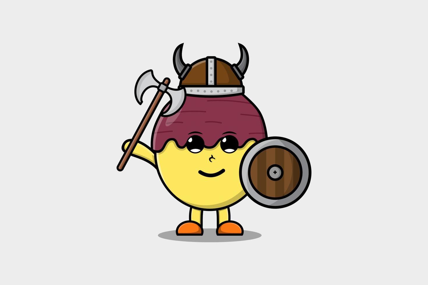 personnage de dessin animé mignon patate douce pirate viking vecteur