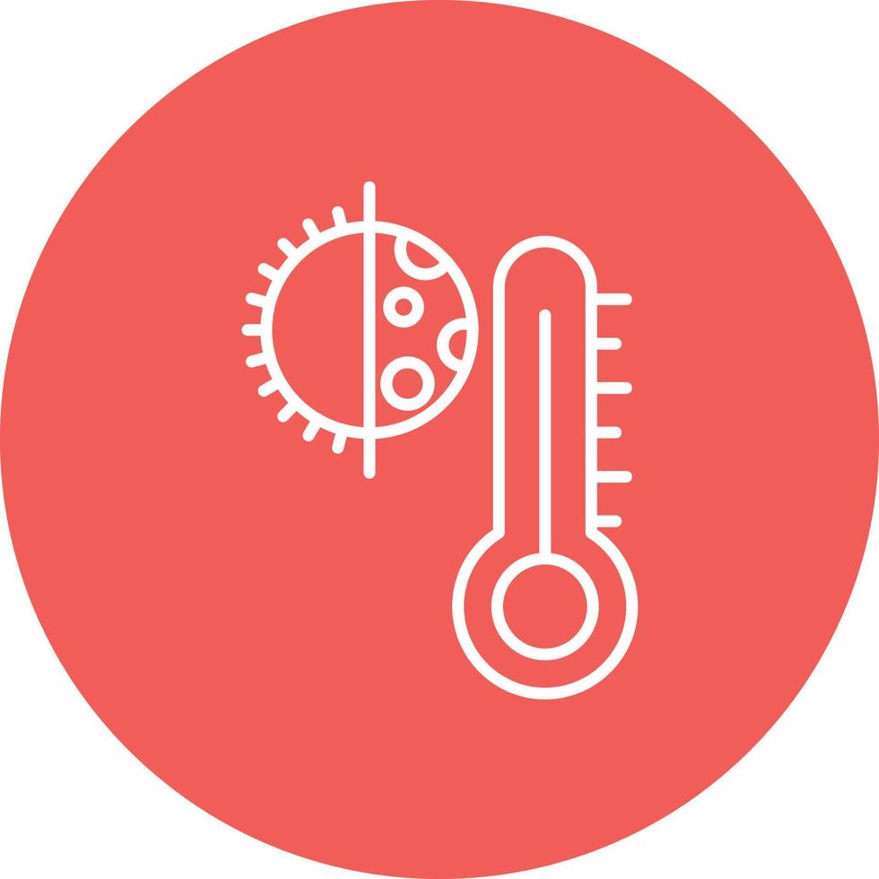 icône de fond de cercle de ligne de thermostat vecteur