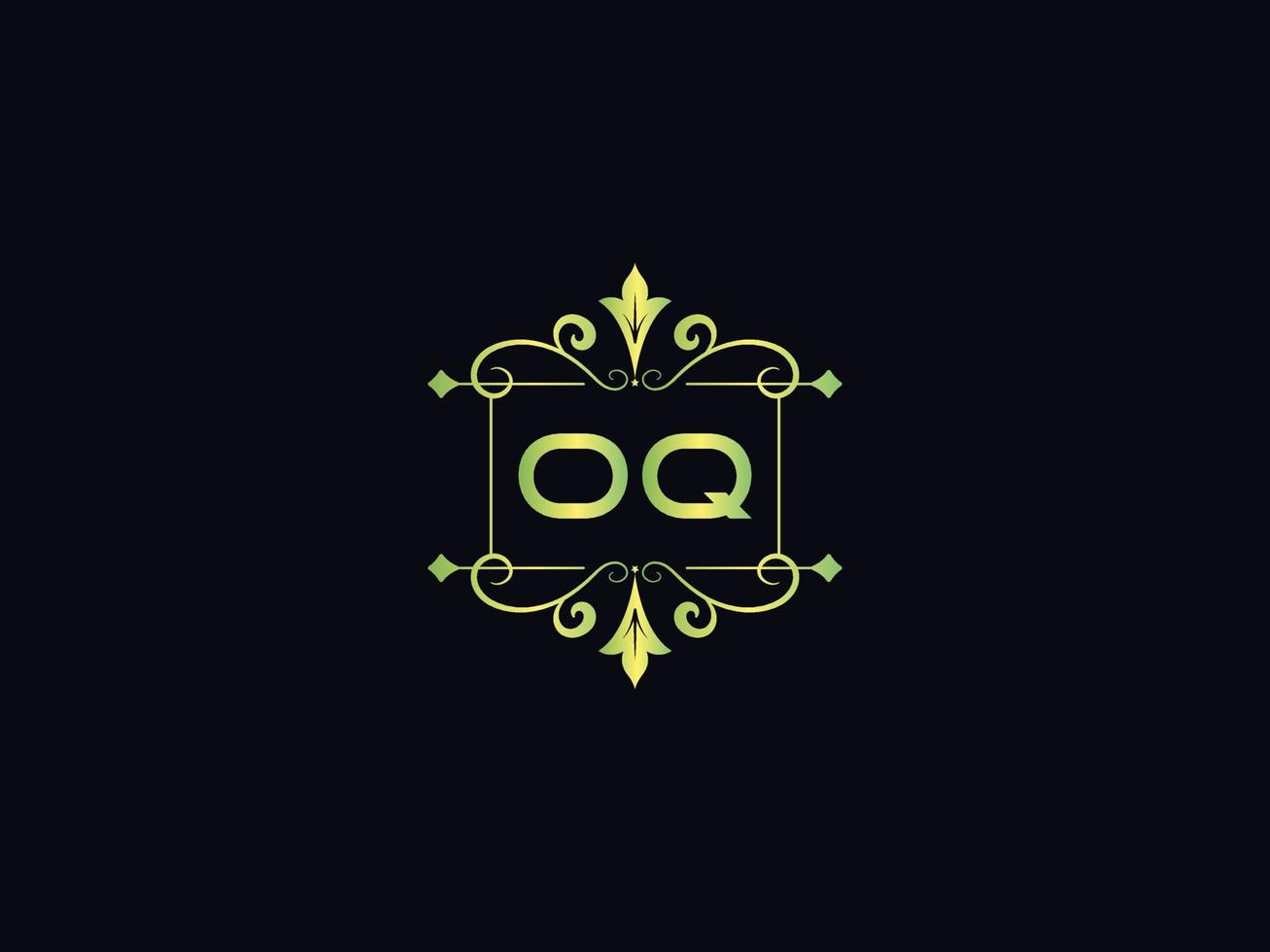 typographie oq logo de luxe, icône colorée du logo de la lettre oq vecteur