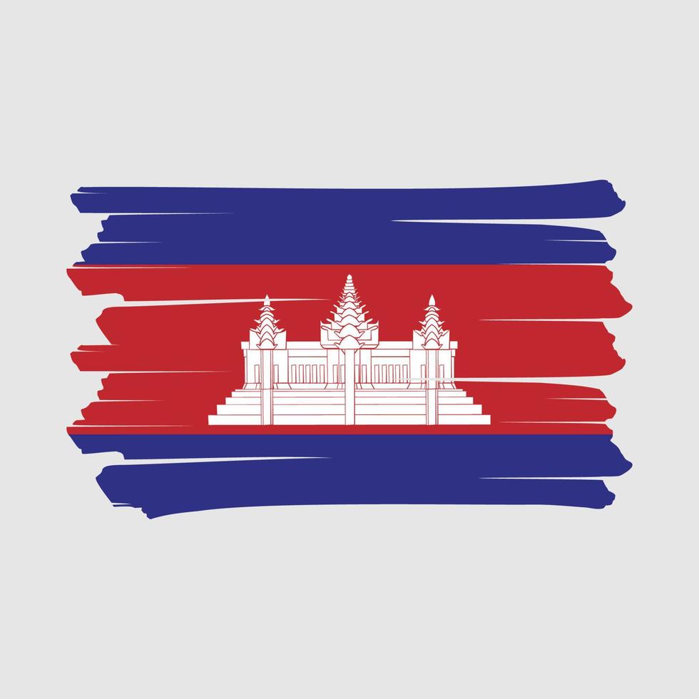 brosse drapeau cambodge vecteur