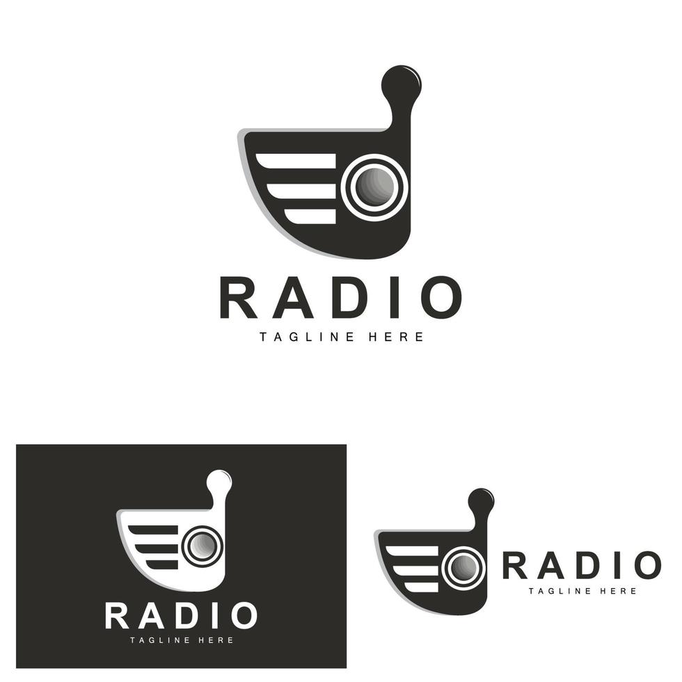 logo de radio de café, conception de radio podcast, icône de café, vecteur de marque de produit de logo de café de café