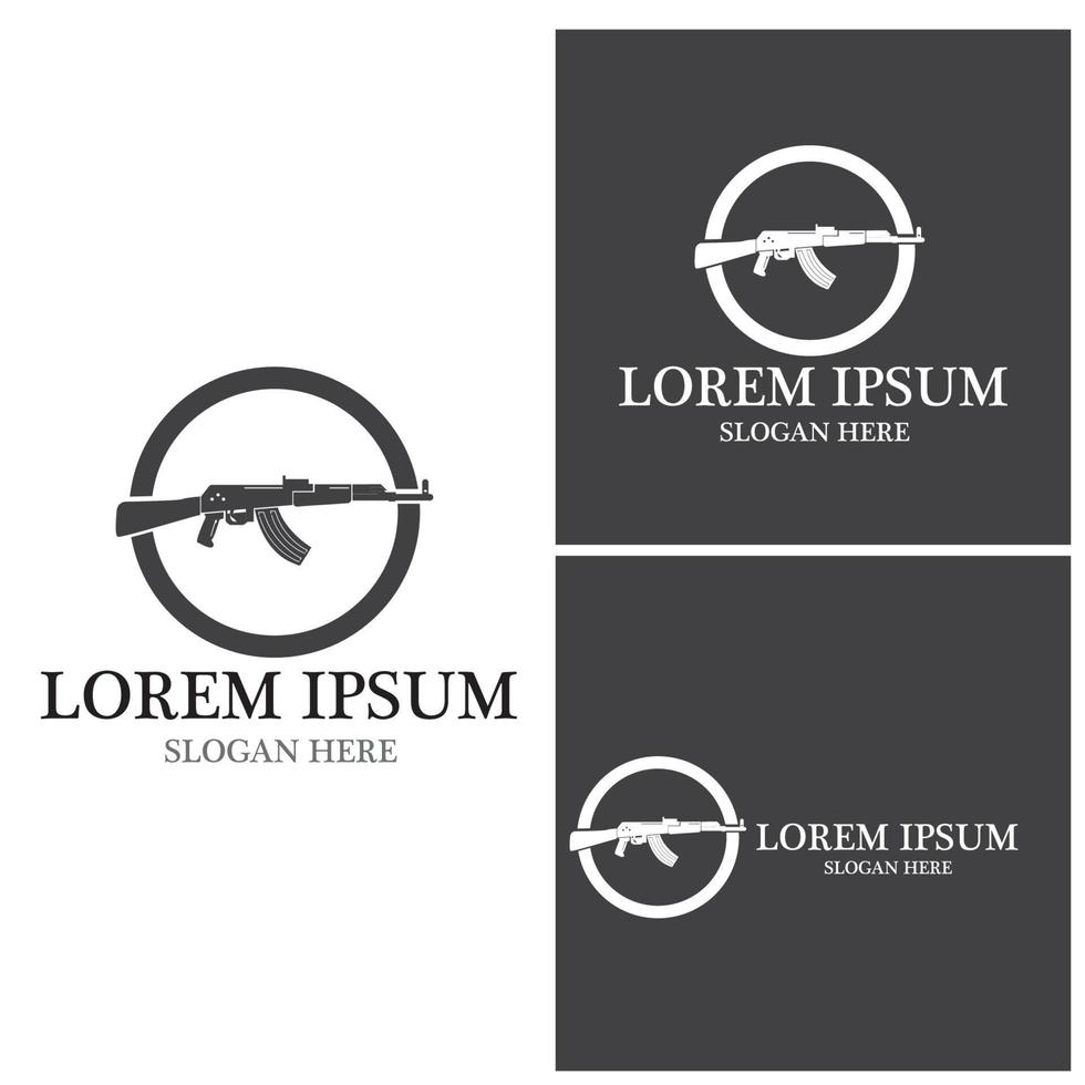 icône de pistolet et modèle de vecteur de symbole