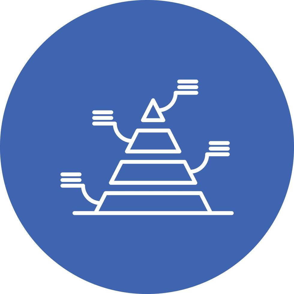 icône de fond de cercle de ligne de pyramide de base vecteur