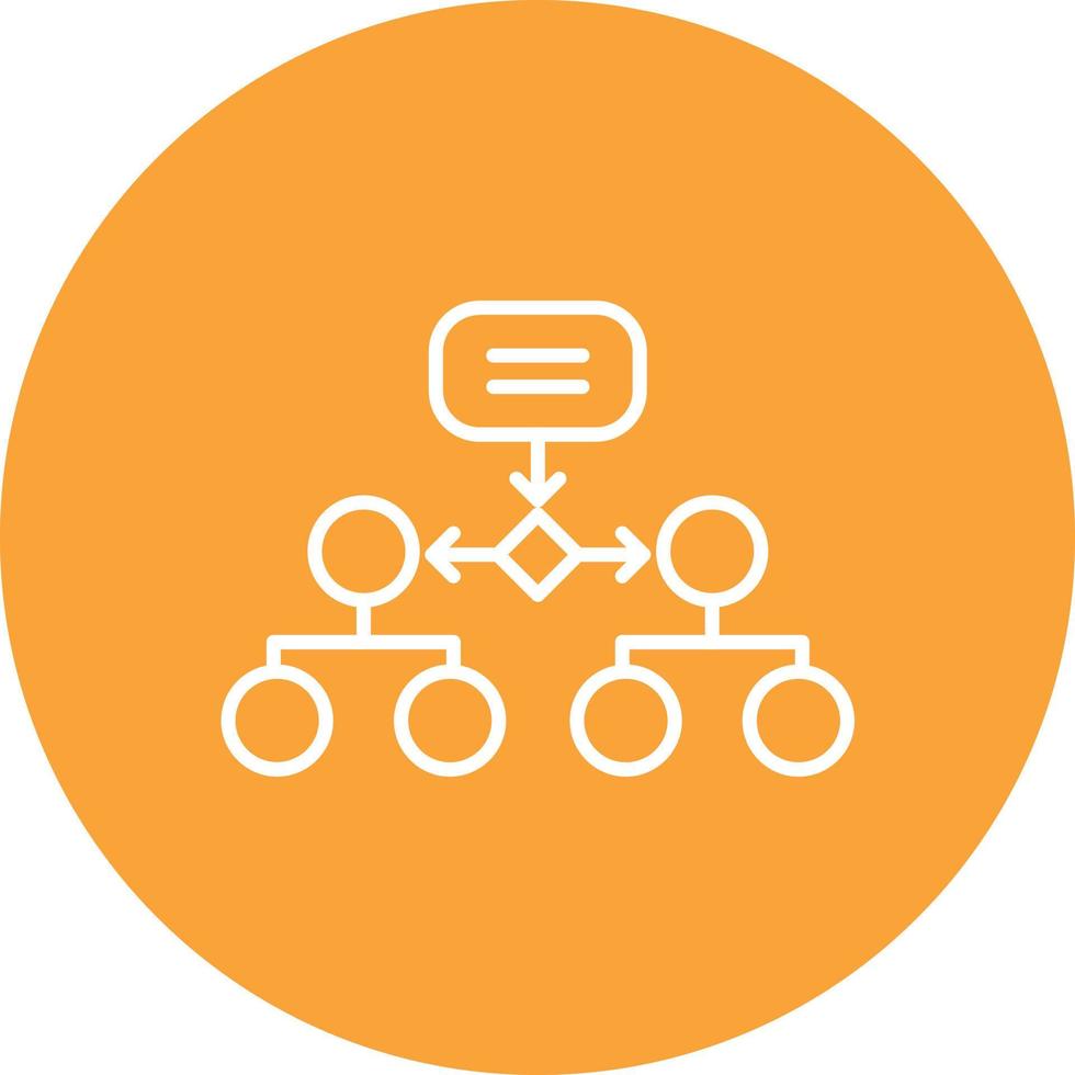 icône de fond de cercle de ligne de hiérarchie horizontale vecteur